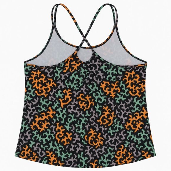NIKE Dri-FIT Slim Fit Crisscross Strap Tank Top Multicolor Floral Print, Size XL - Picture 2 of 5